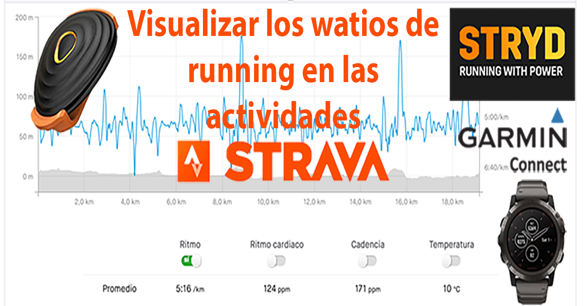 Visualizar los watios de running en actividades STRAVA
